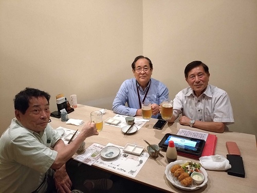 何年か前の仕事仲間と乾杯いわきで