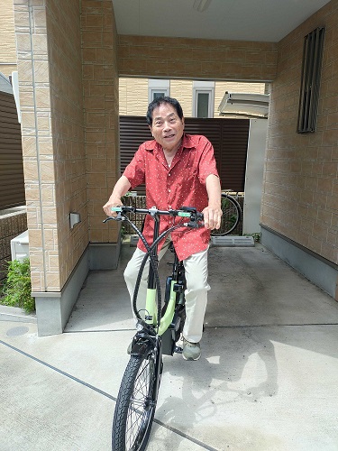 前から見た電動自転車